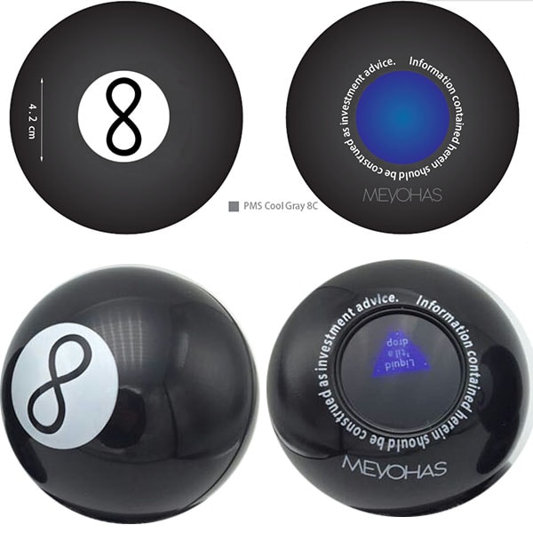 10 Cm Virtual Custom Magic 8 Ball In Black Color